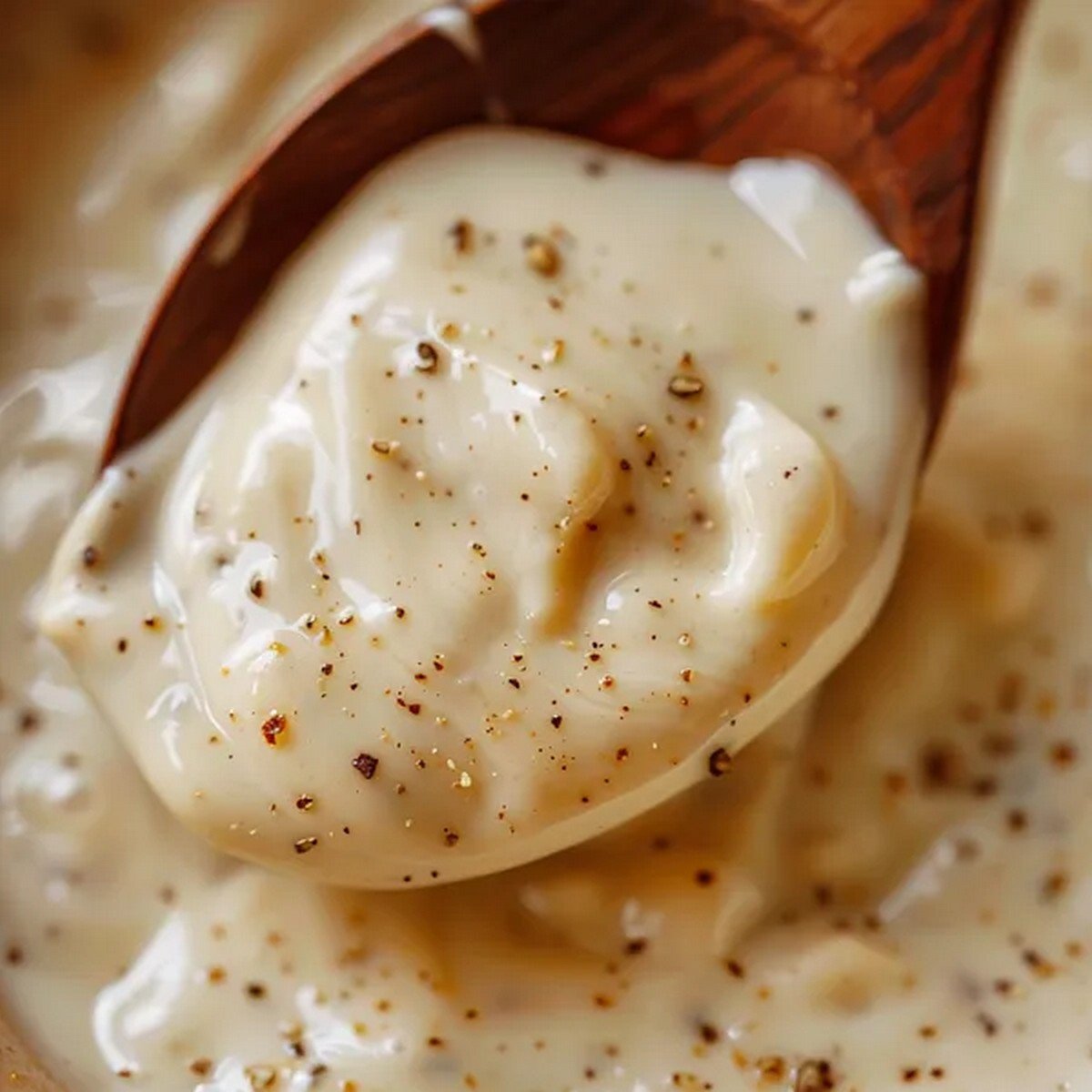 creamy Alabama white sauce texture with pepper specks
