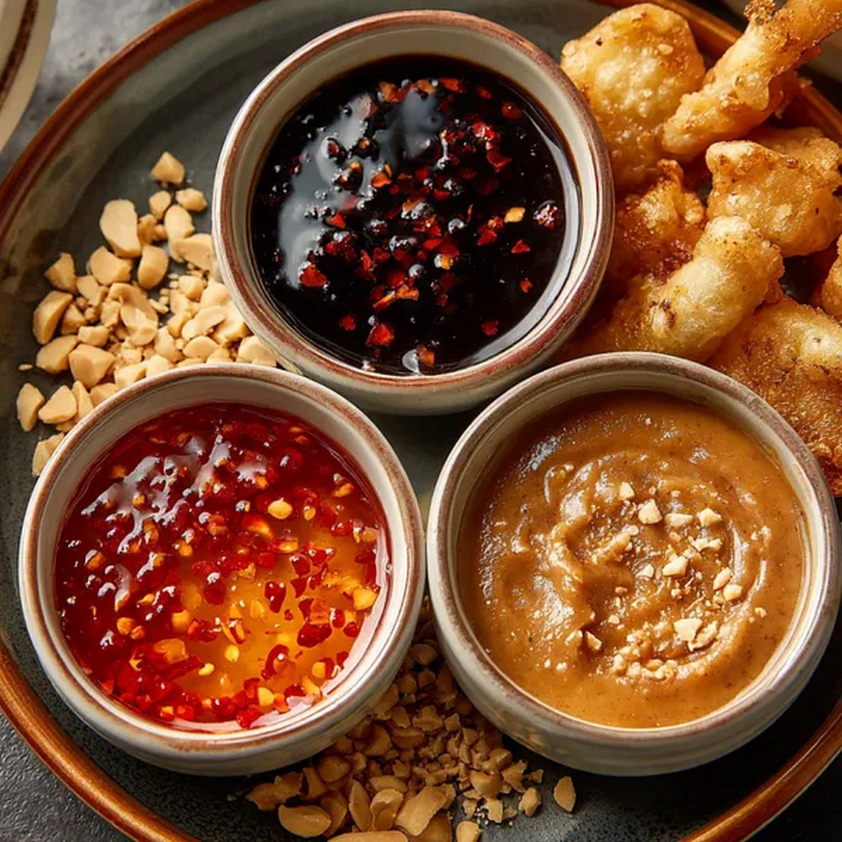 Macro texture of Asian Party Platter
