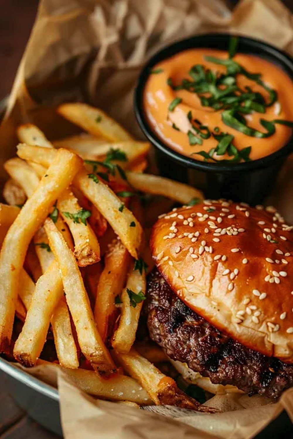 Action dip shot of Best Burger Sauces Ranked
