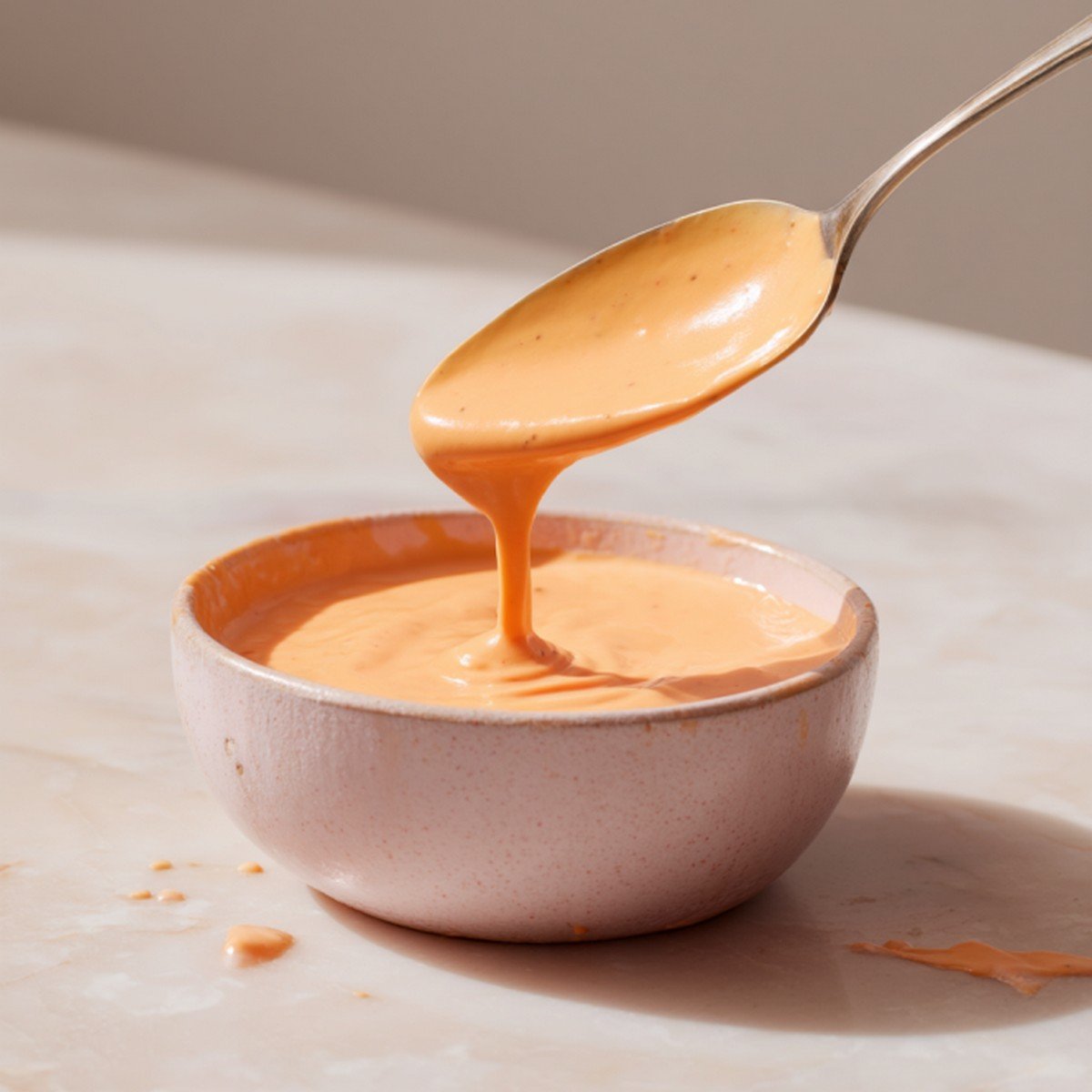 spoon lifting Big Mac sauce showing creamy texture