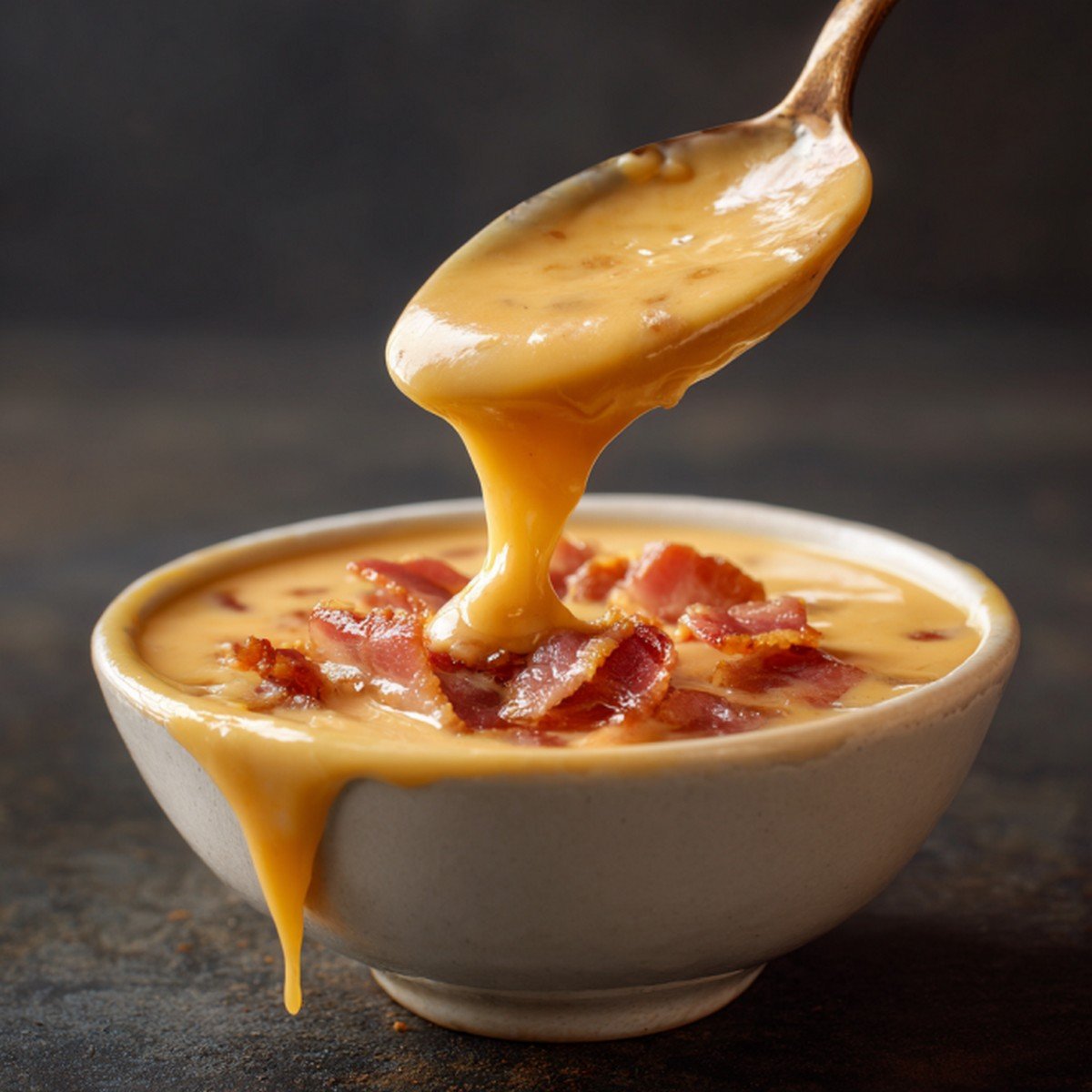 thick and creamy burger king stacker sauce texture close up in a bowl
