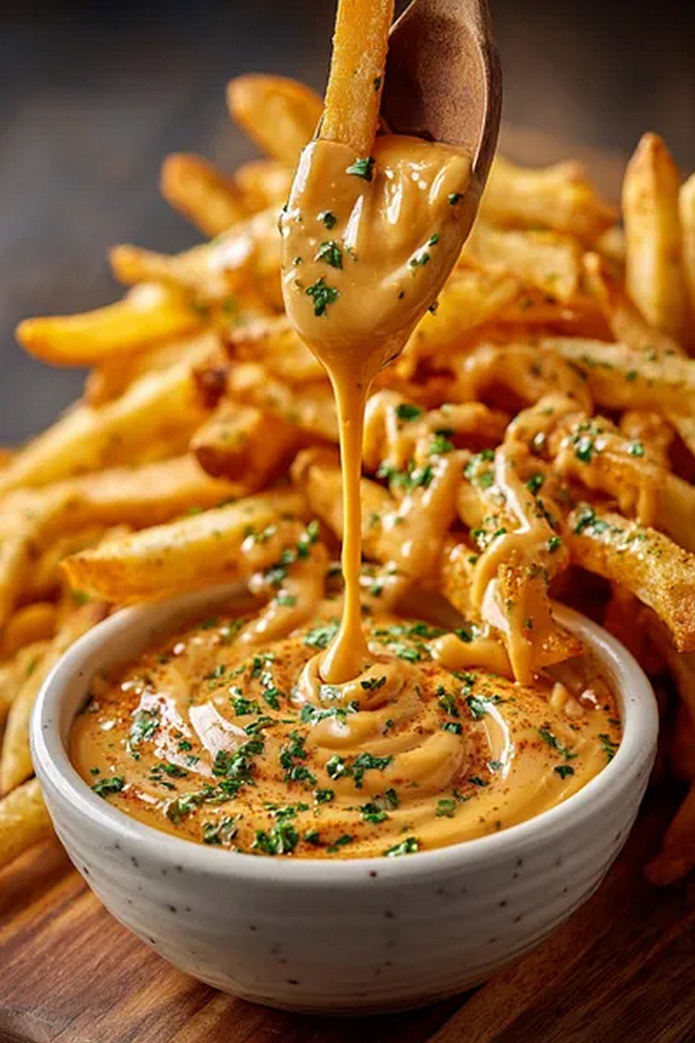 close up texture of creamy cajun alfredo sauce with spices visible