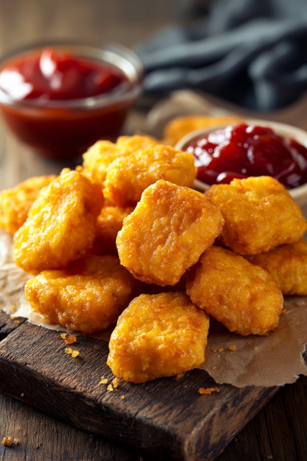 polynesian sauce served with nuggets on a home table
