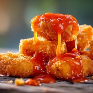 chick fil a polynesian sauce served with chicken nuggets and fries