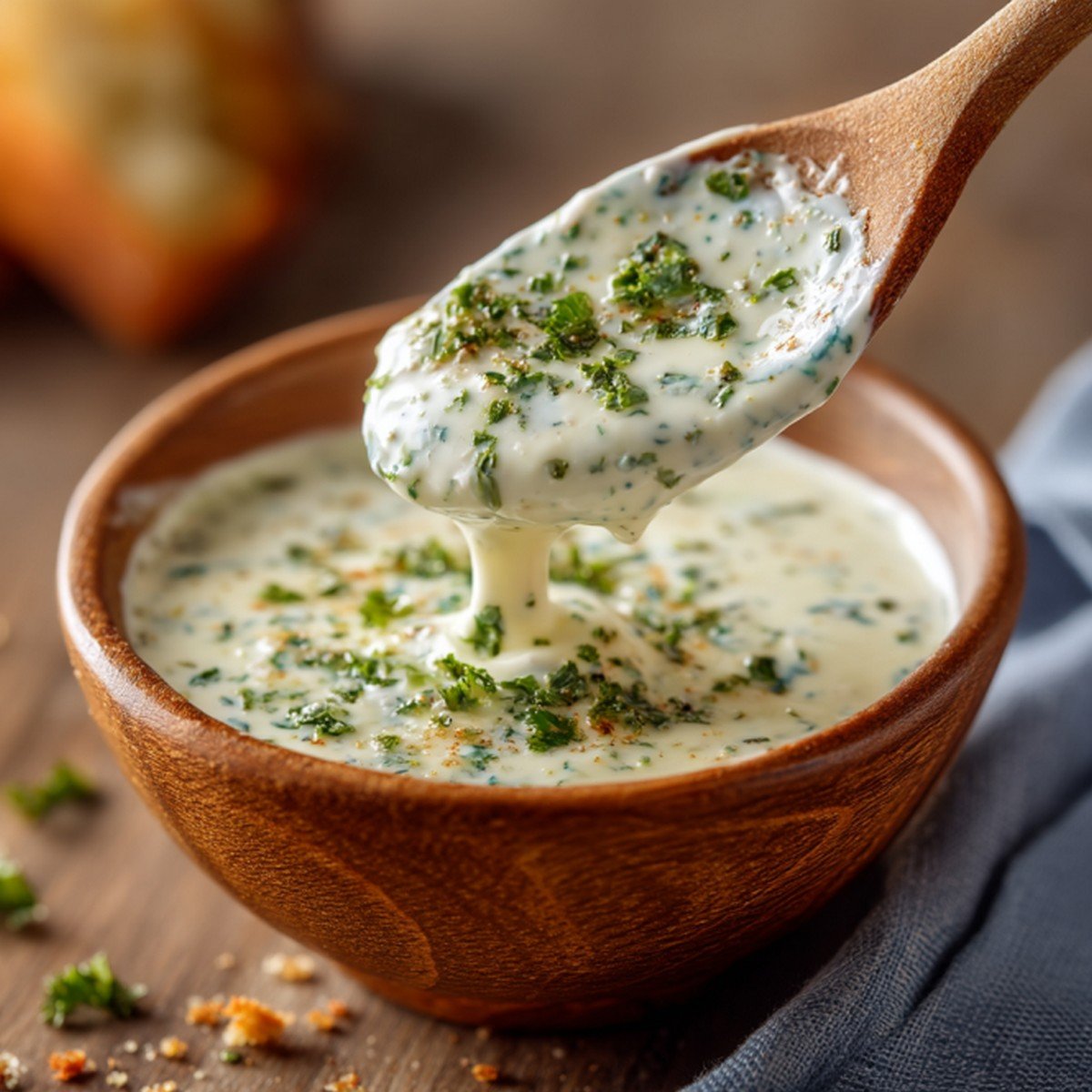 sauce dripping over chicken tenders from a spoon showing texture
