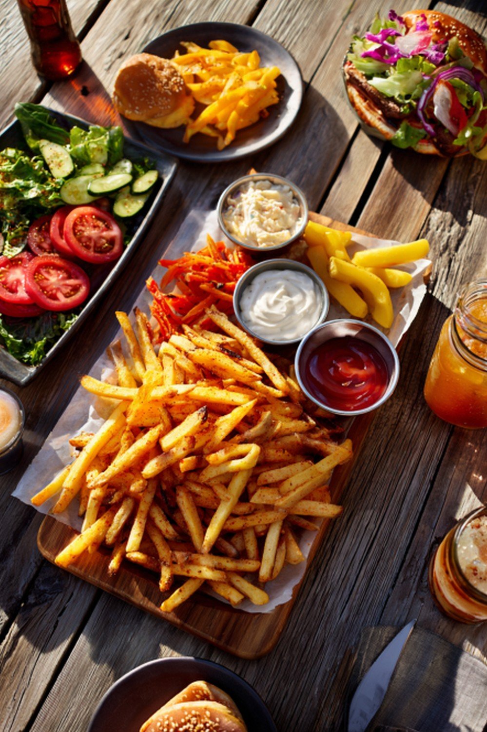 party platter with creamy ranch dip and crispy snacks
