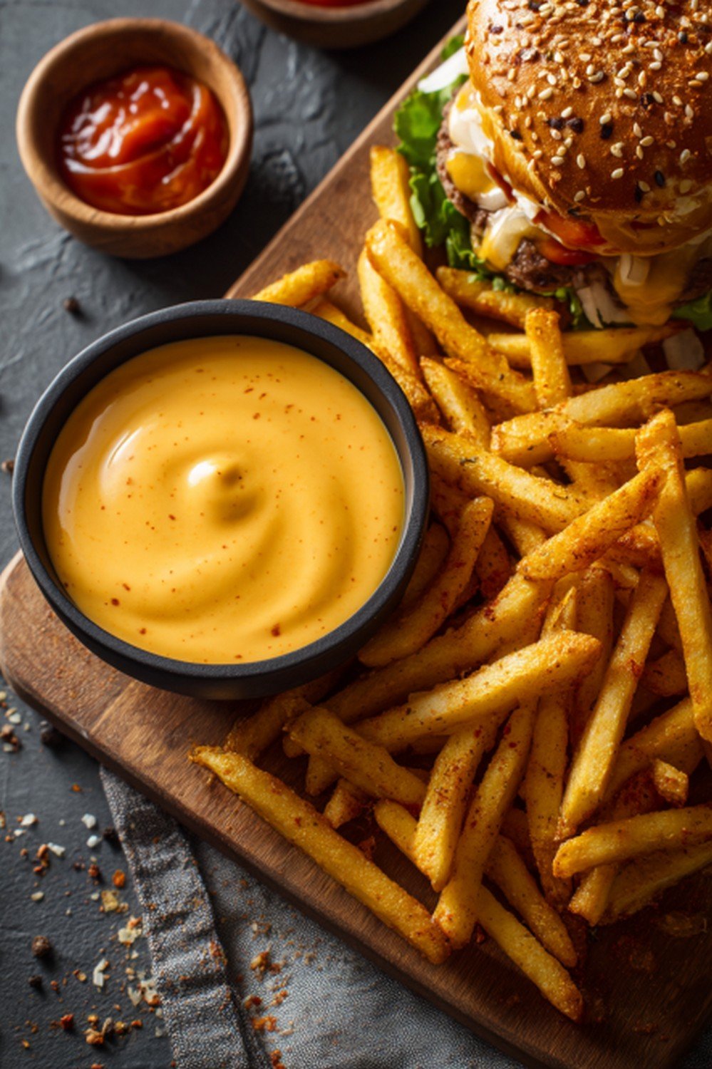 culvers sauce served with burger basket on casual dining table
