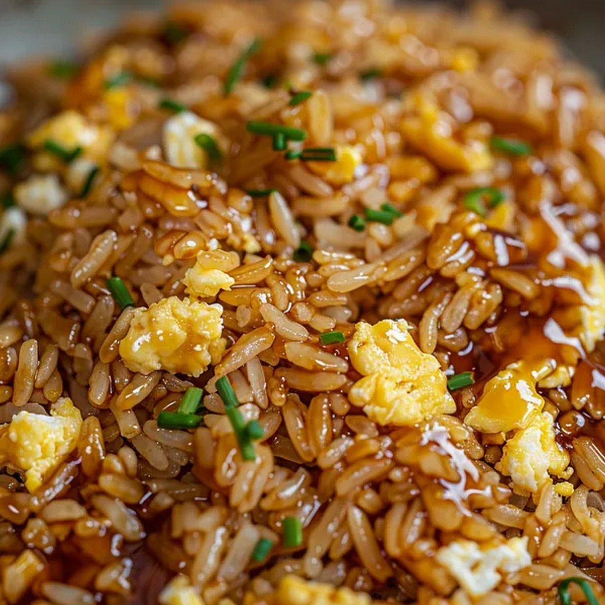 Macro texture of Fried Rice Bowl