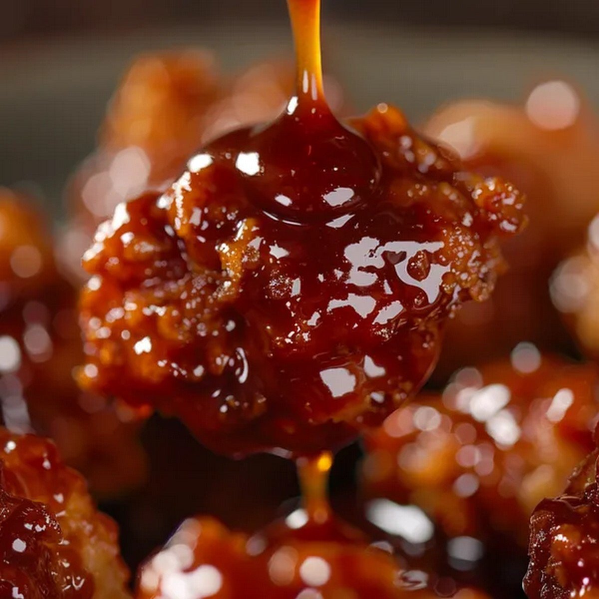Macro texture of General Tso Sauce
