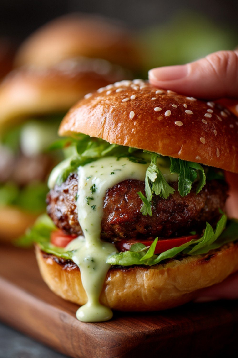 fries dipped into jalapeno burger sauce with creamy coating
