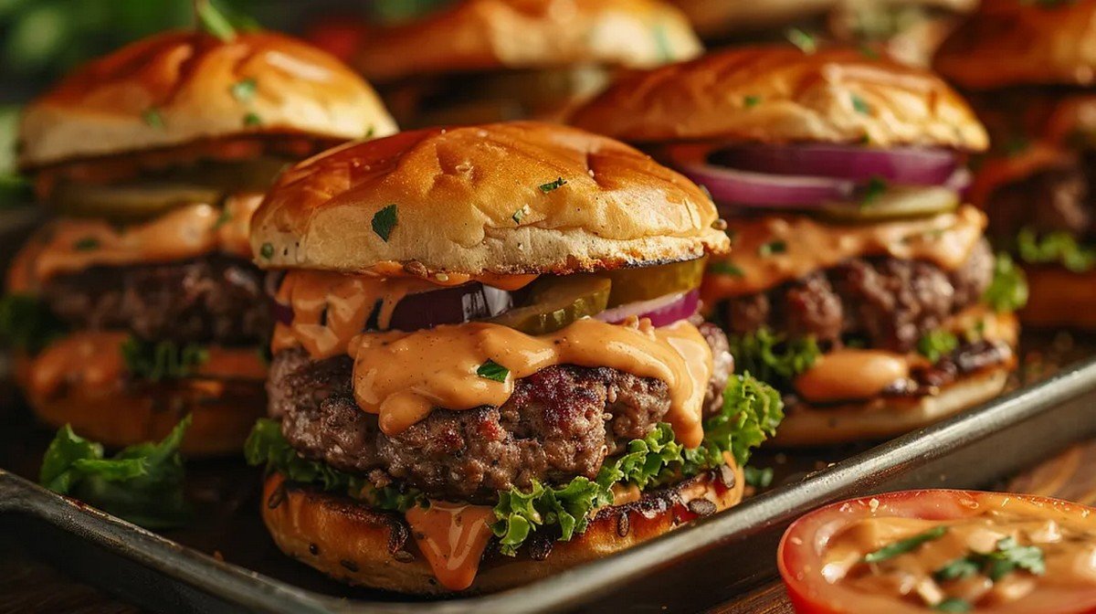 Loaded Burger Sliders Tray hero food photo
