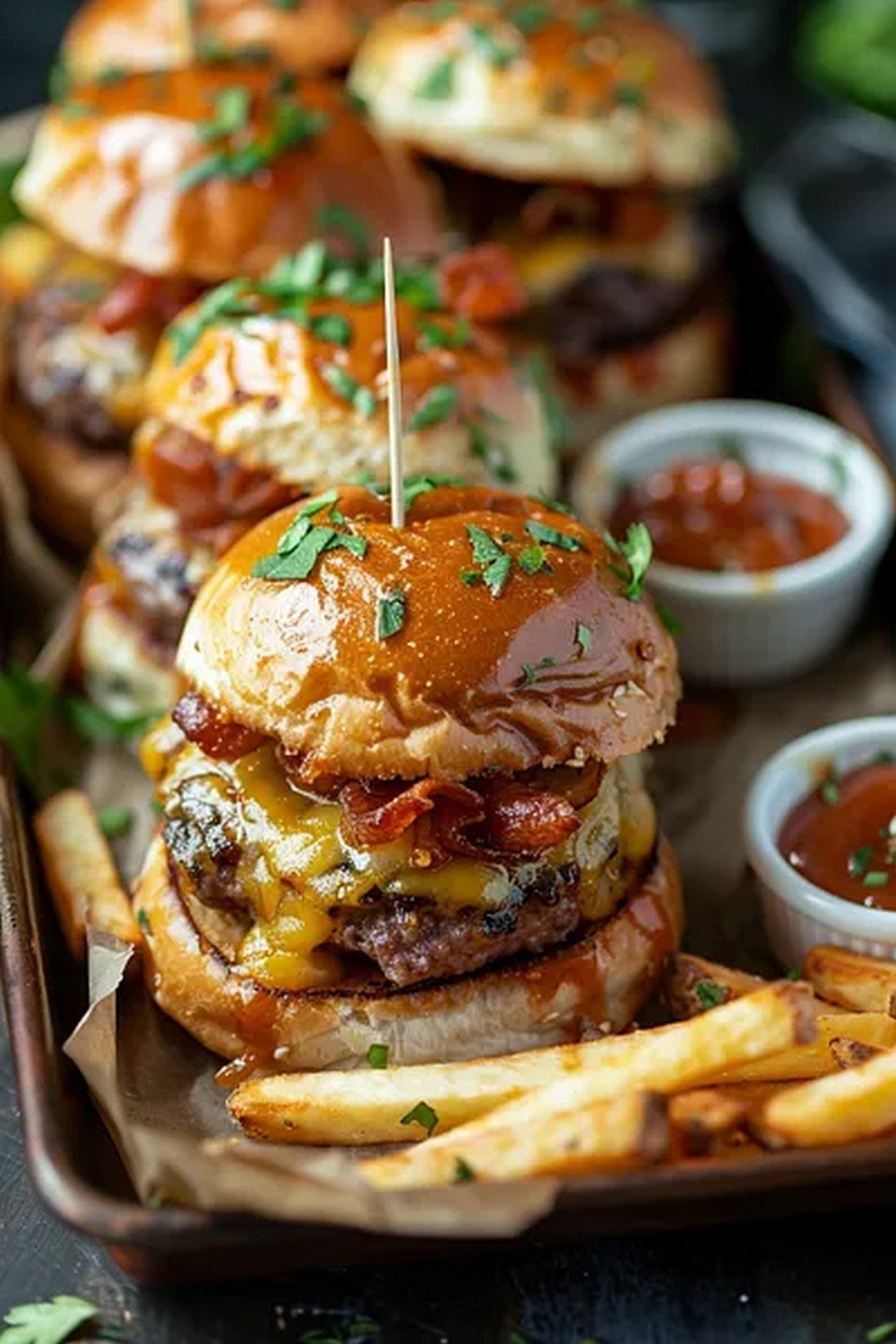 Lifestyle scene with Loaded Burger Sliders Tray
