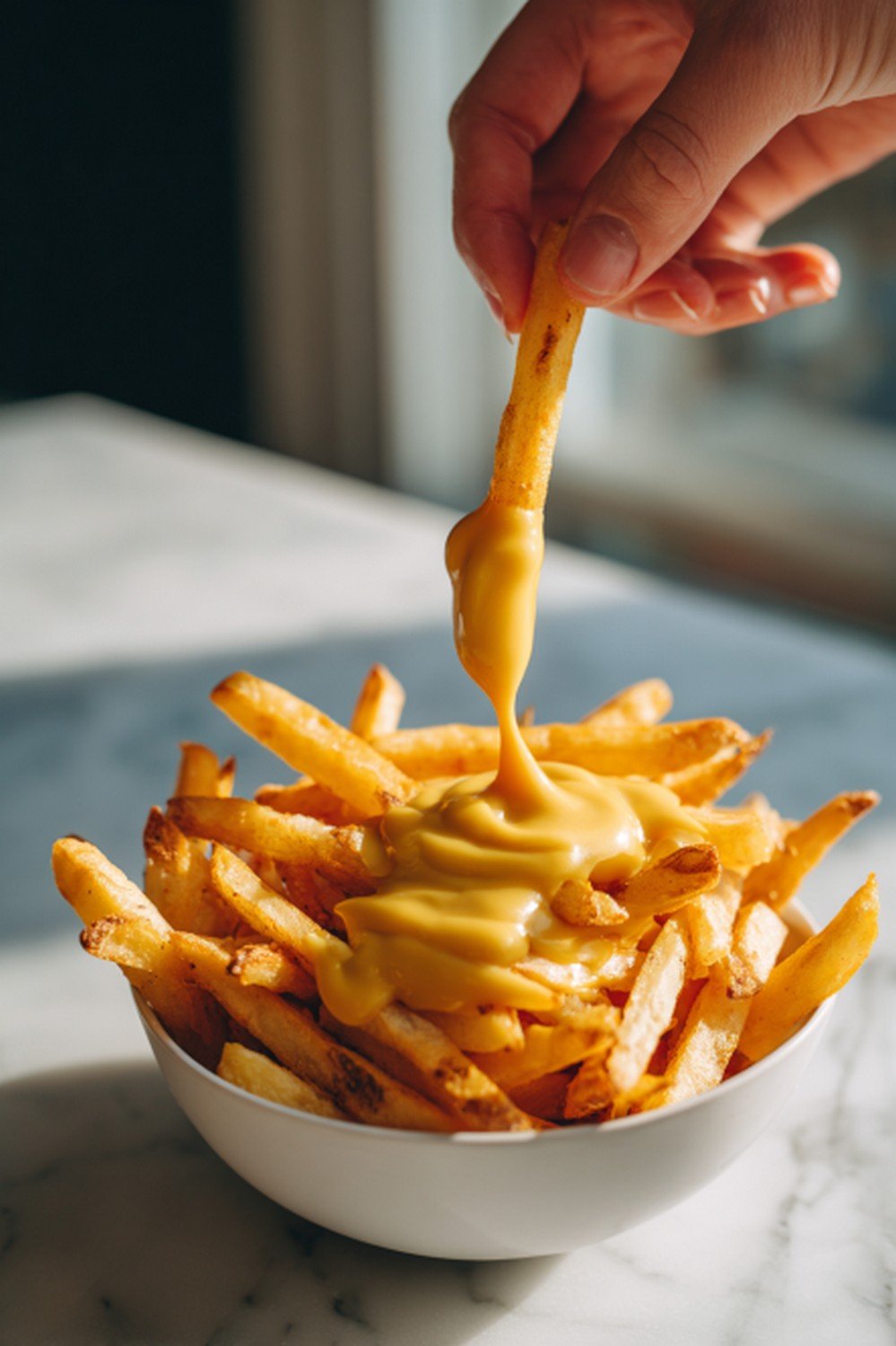 Action dip shot of McDonald’s Honey Mustard Sauce
