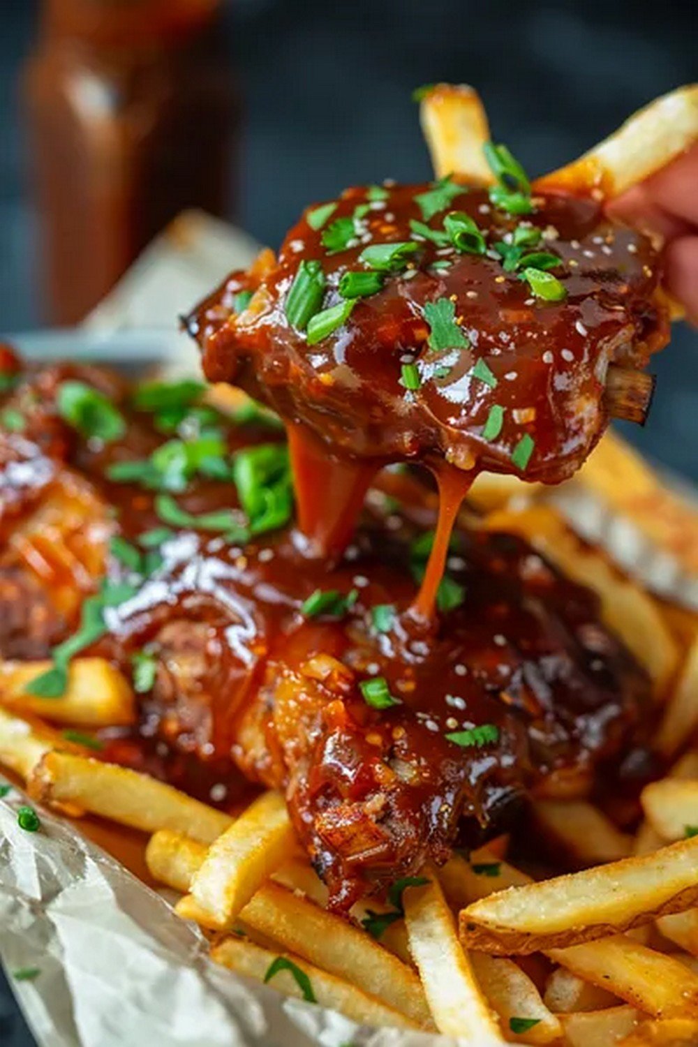 Action dip shot of McRib Sauce
