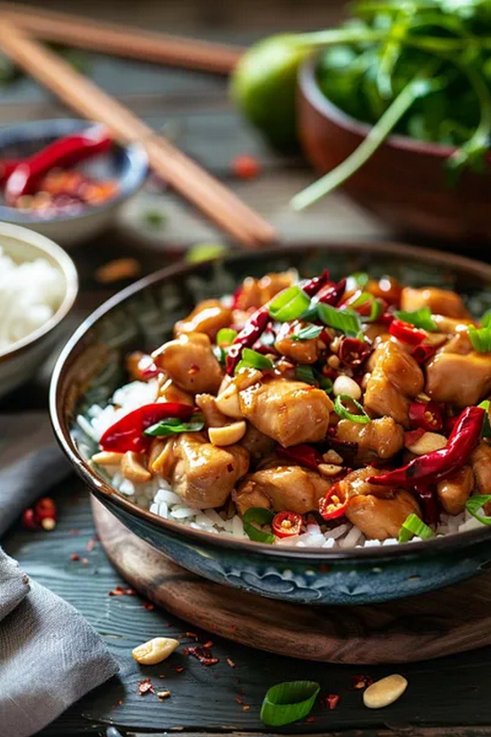 Lifestyle scene with Panda Express Kung Pao Sauce