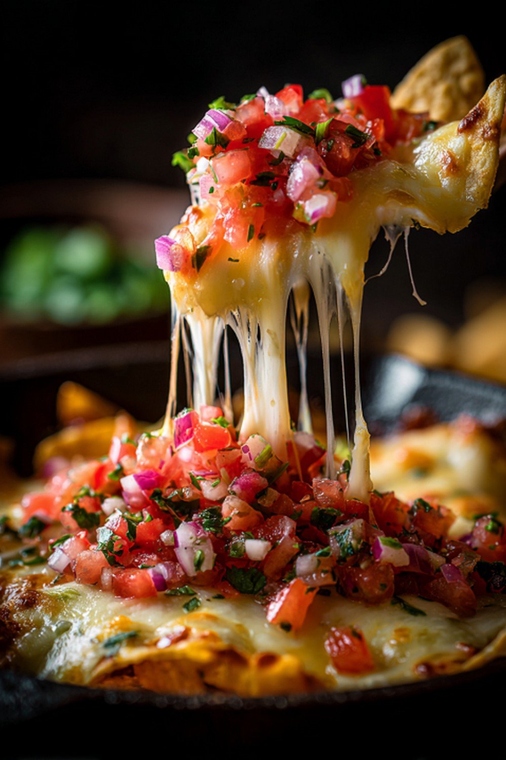 Action dip shot of Pico de Gallo Sauce