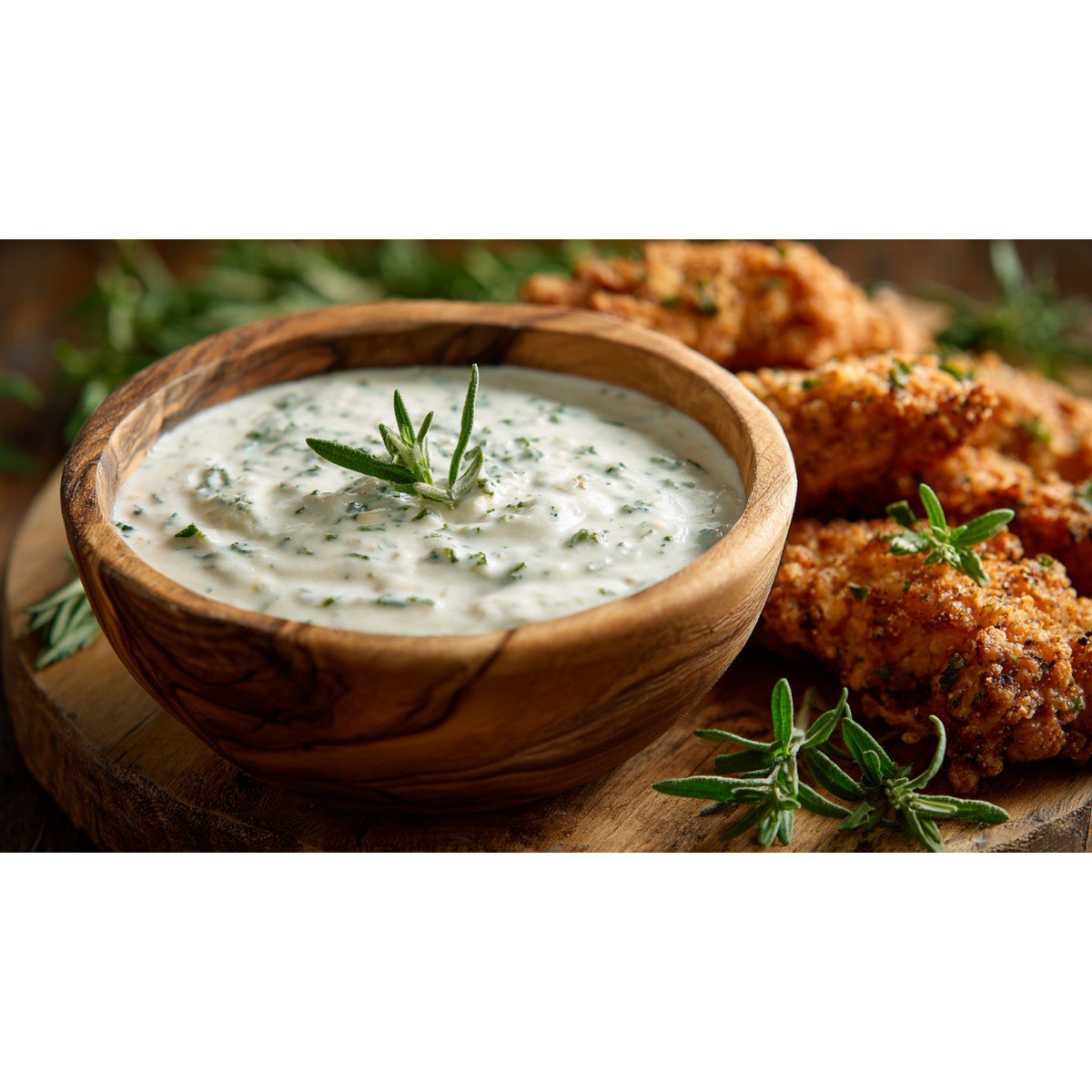 creamy popeyes blackened ranch served with crispy chicken tenders