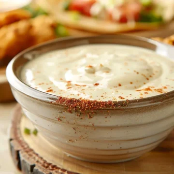 creamy popeyes blackened ranch sauce with cajun spice flecks