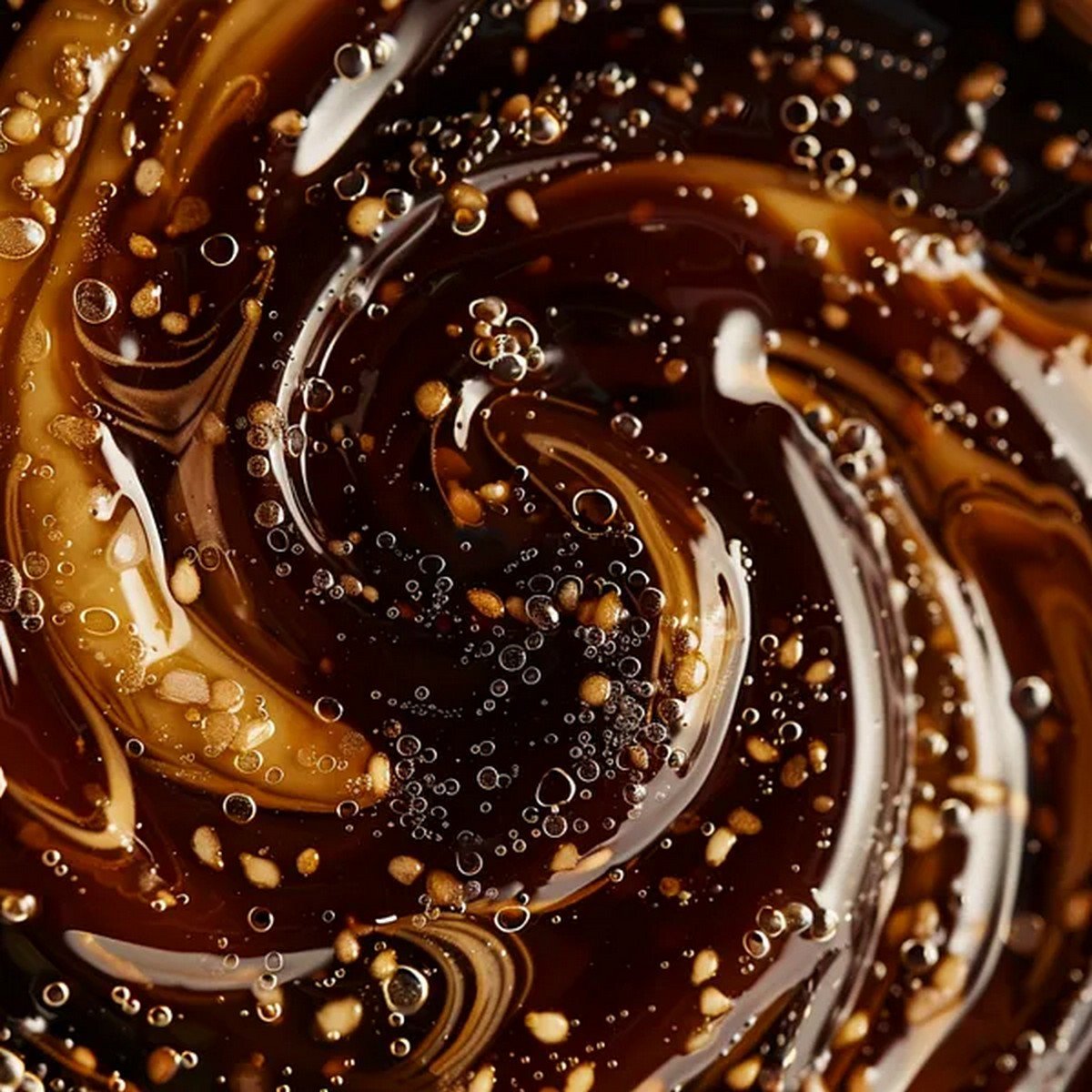 Macro texture of Soy Garlic Glaze
