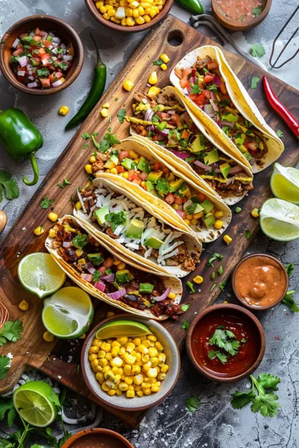 Lifestyle scene with Street Corn Taco Board