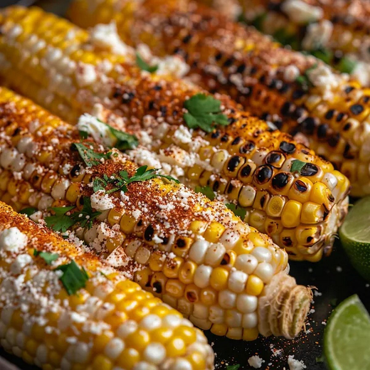 Macro texture of Street Corn Taco Board