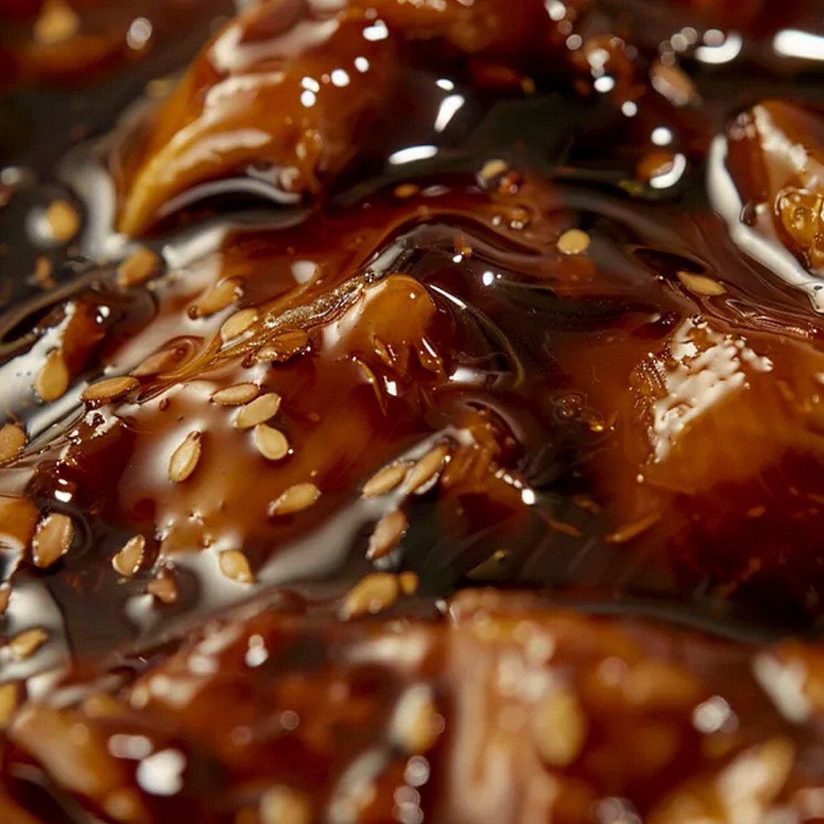 Macro texture of Teriyaki Chicken Bowl