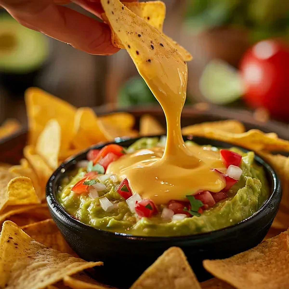 Macro texture of Tex-Mex Party Tray
