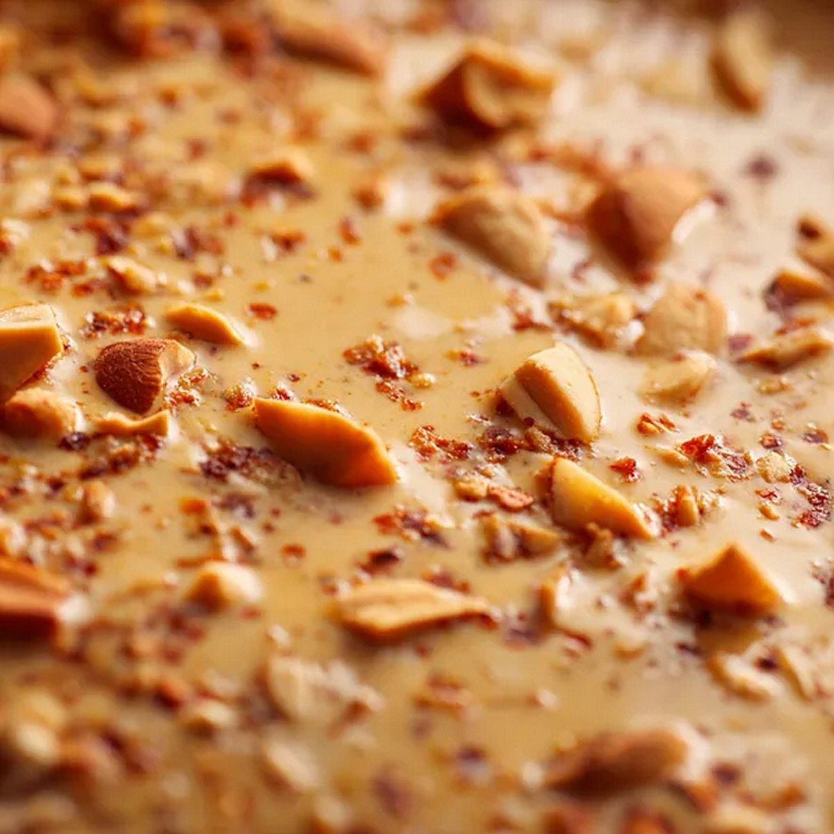 Macro texture of Thai Peanut Sauce
