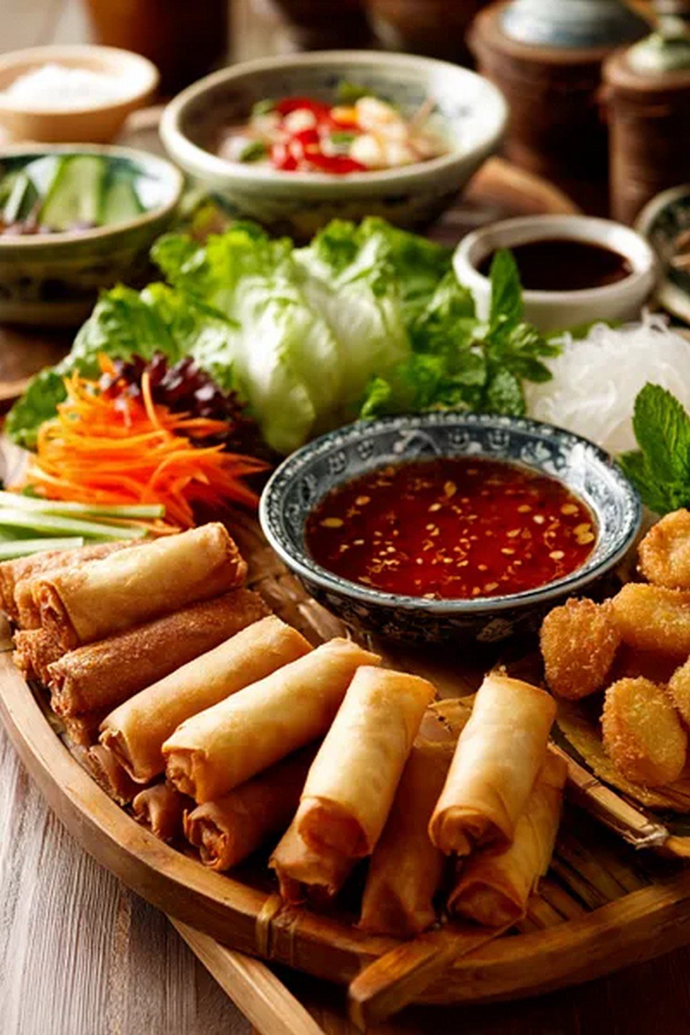 Thai sweet chili sauce served with fried appetizers