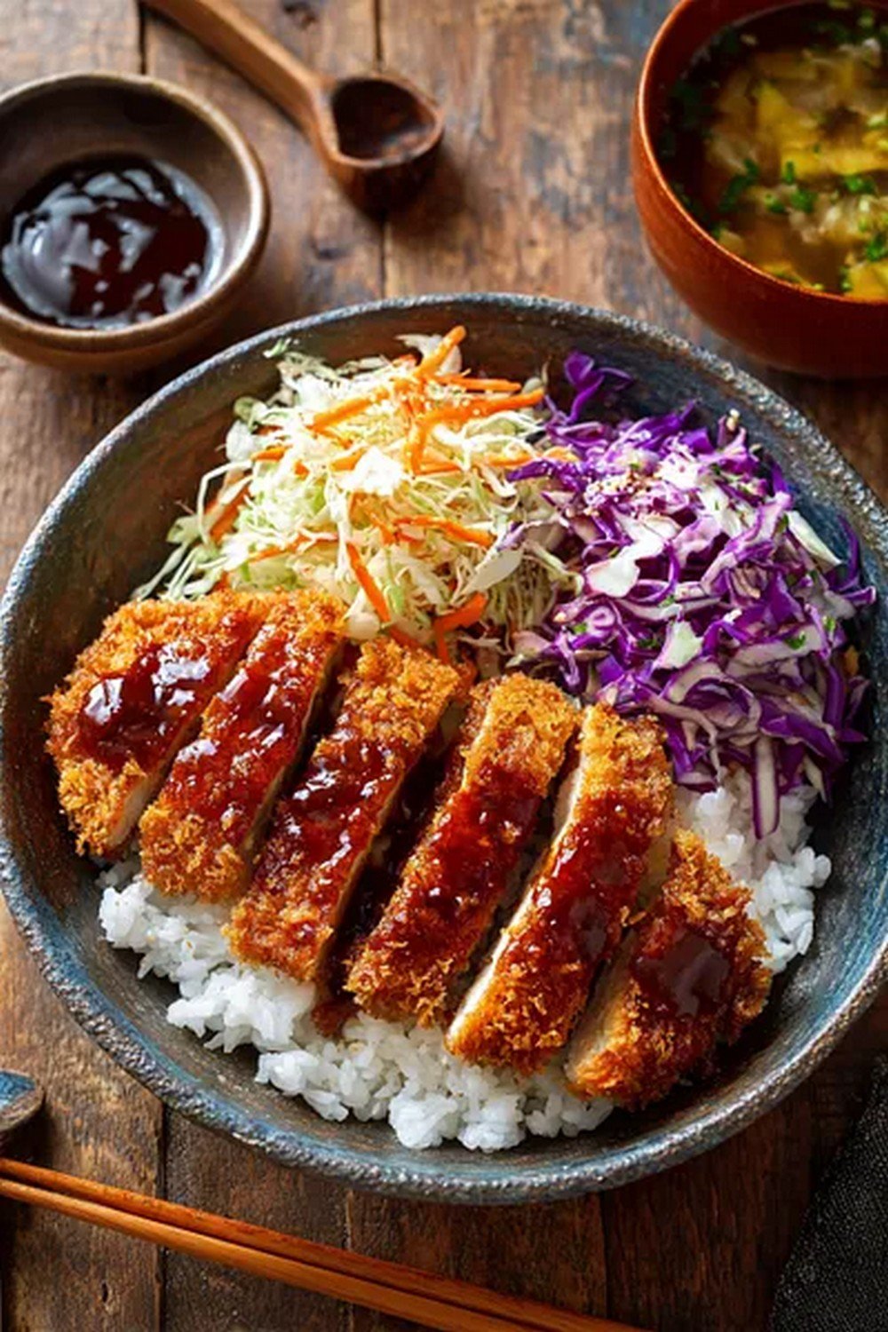 tonkatsu sauce served with Japanese fried pork cutlet
