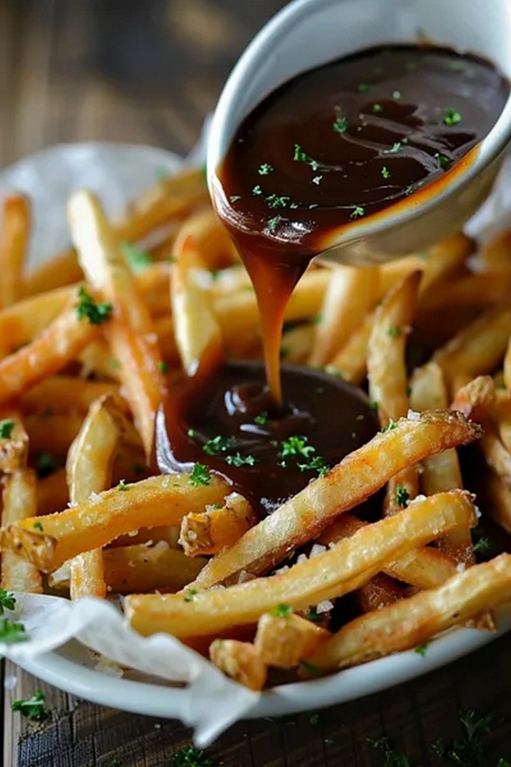 Action dip shot of Yoshinoya Teriyaki Sauce
