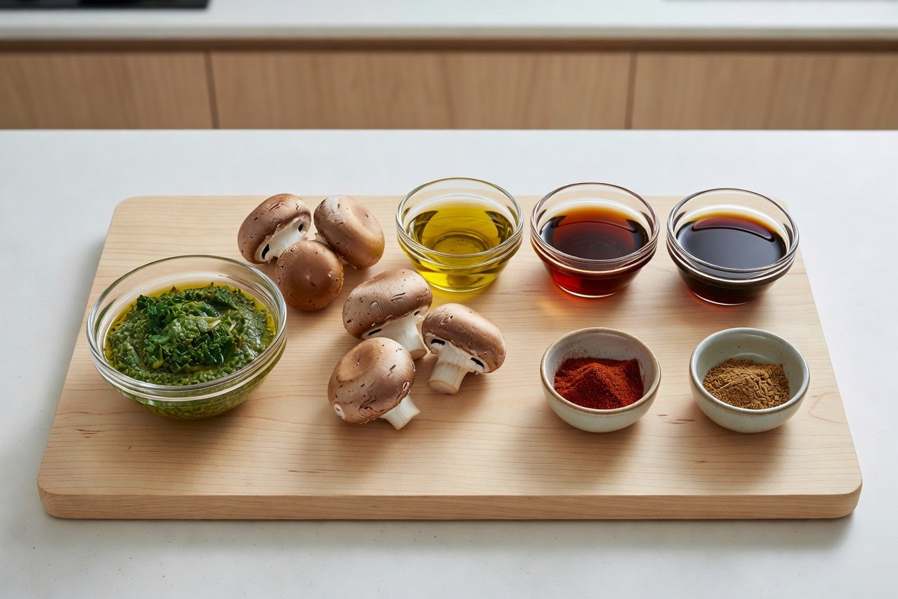 Delicious Mushroom Bowls with Kale Pesto — Ingredients