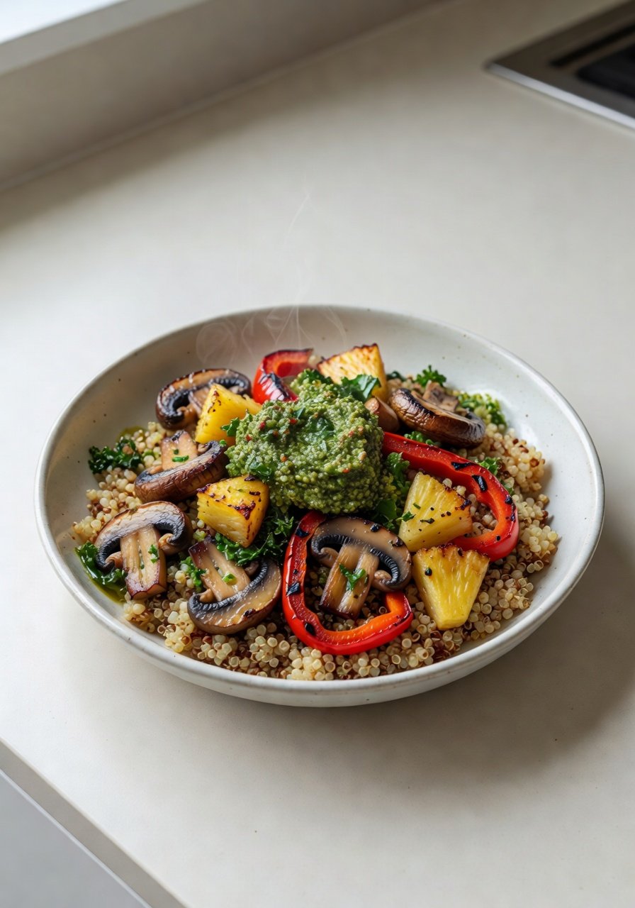 Delicious Mushroom Bowls with Kale Pesto — Step 2