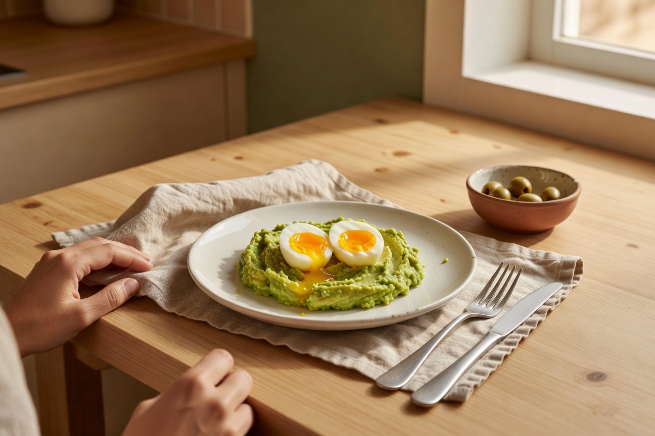 Œuf à l'avocat — Serving